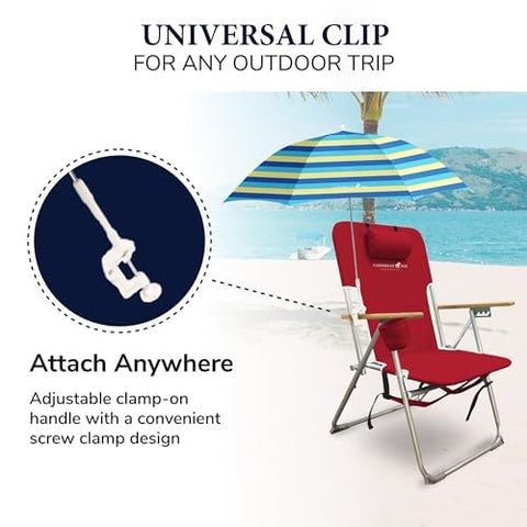 Caribbean Joe UV protection canopy offers cool shade under sunny skies