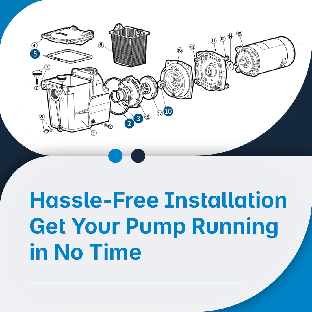 Carjo durable pool pump parts withstand wear, extending pump life and performance.