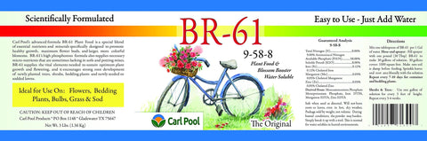 Carl Pool BR-61 Plant Food bloom-application view supports flowering in containers