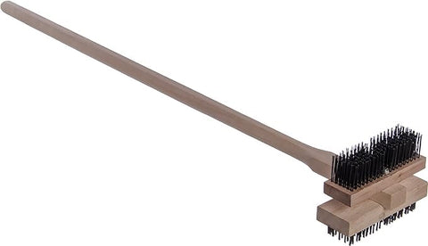 Carlisle long wood handle provides reach and comfortable control during cleaning.