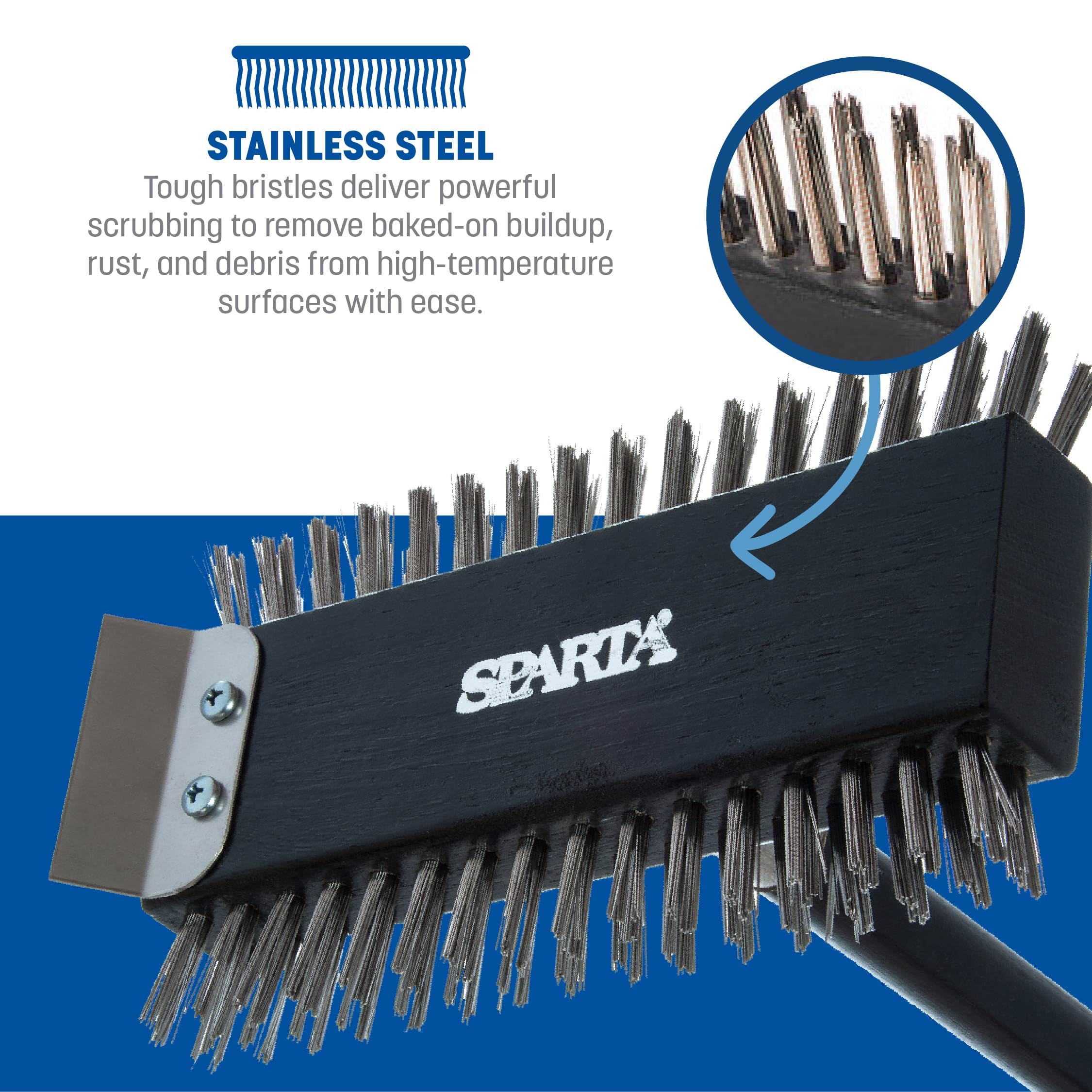 Carlisle SPARTA black finish grill brush adds professional style and grip