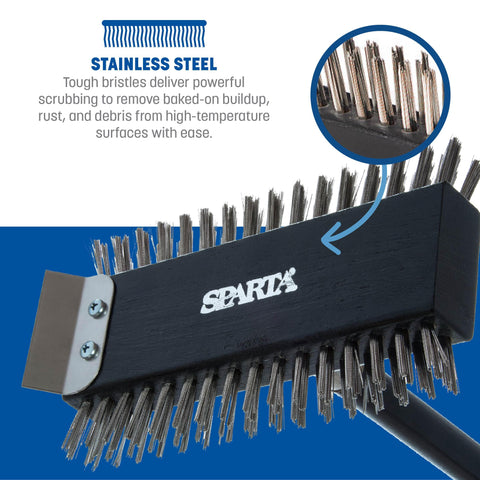 Carlisle SPARTA black finish grill brush adds professional style and grip