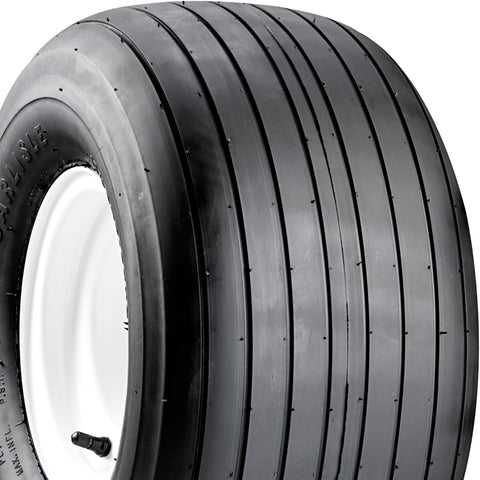 Carlisle Straight Rib Tire on-wheelbarrow demonstrates easy installation and universal fit