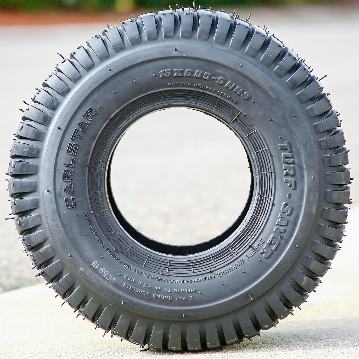 Carlisle Turf Saver tread detail highlights durable tread for steady mowing