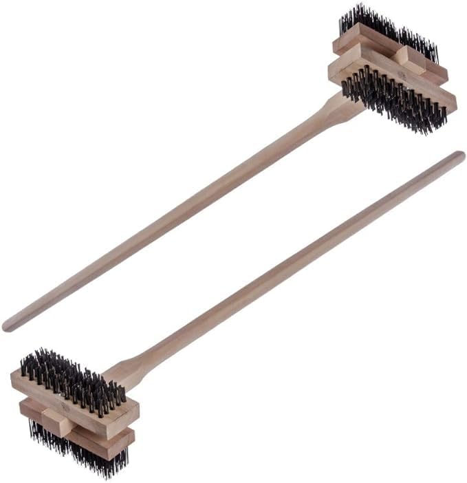Carlisle wood-handle 48-inch brush shown for comfortable reach-in cleaning in busy kitchens.