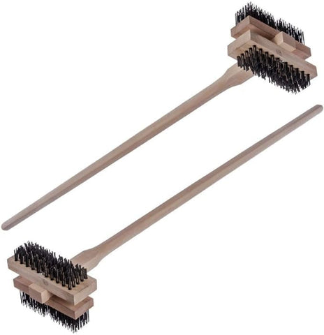Carlisle wood-handle 48-inch brush shown for comfortable reach-in cleaning in busy kitchens.