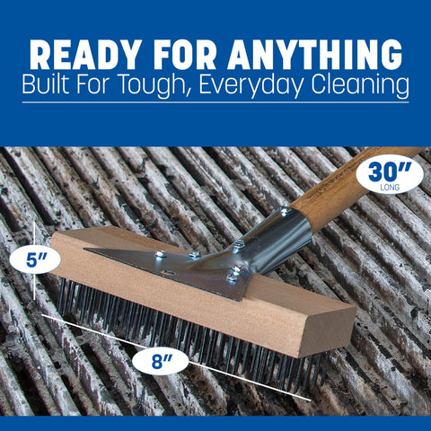Carlisle Wood Oven Brush Long-Lasting Wood Handle provides extended reach.