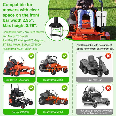 CAROD easy-install no-drill mower handle demonstrating clamp-on setup