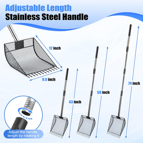 CAROD heavy-duty metal head with curved scoop for large-area cleaning