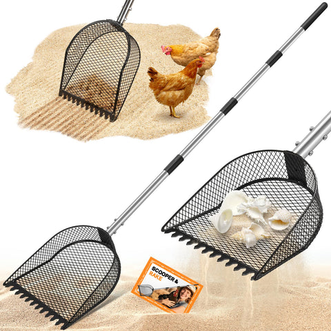 CAROD metal chicken poop scooper head clears waste quickly in coops.