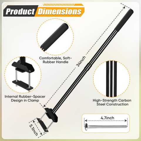 CAROD assist handle with ergonomic top grip for secure on/off.