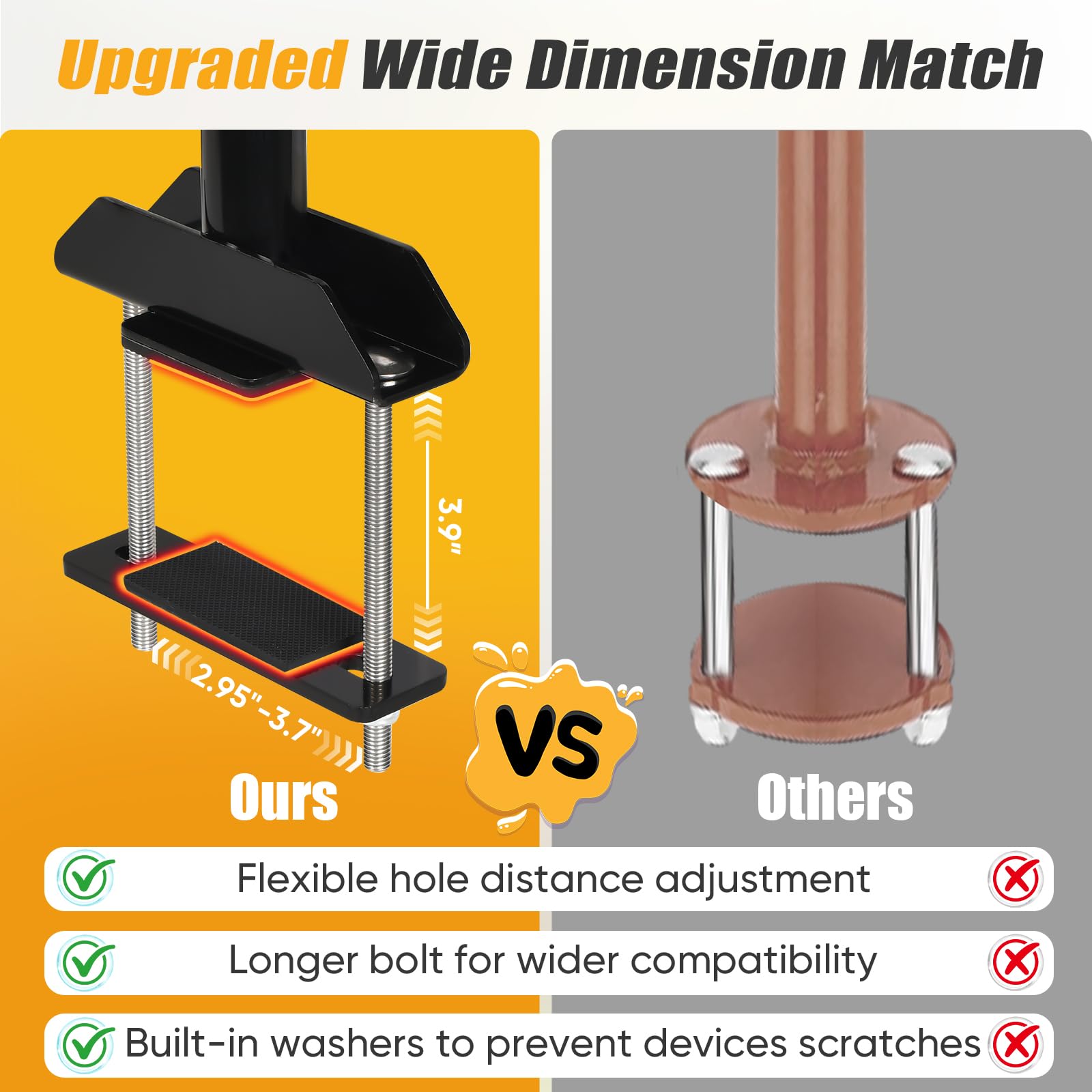 CAROD longer bolts enable secure fit across models.