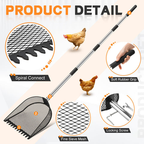 CAROD stainless-steel handle extends reach for deep cages.