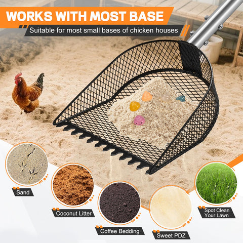 CAROD wide scooping head boosts capacity and speeds up chores.