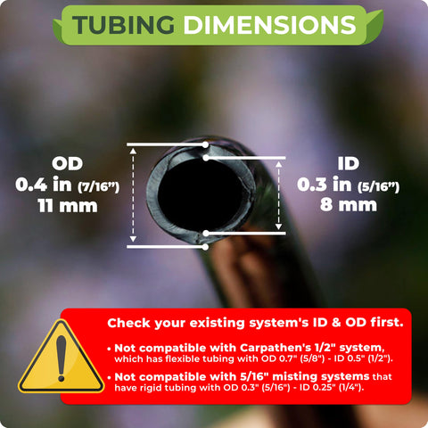 CARPATHEN 516 ID 716 OD tubing delivers consistent drip to plants