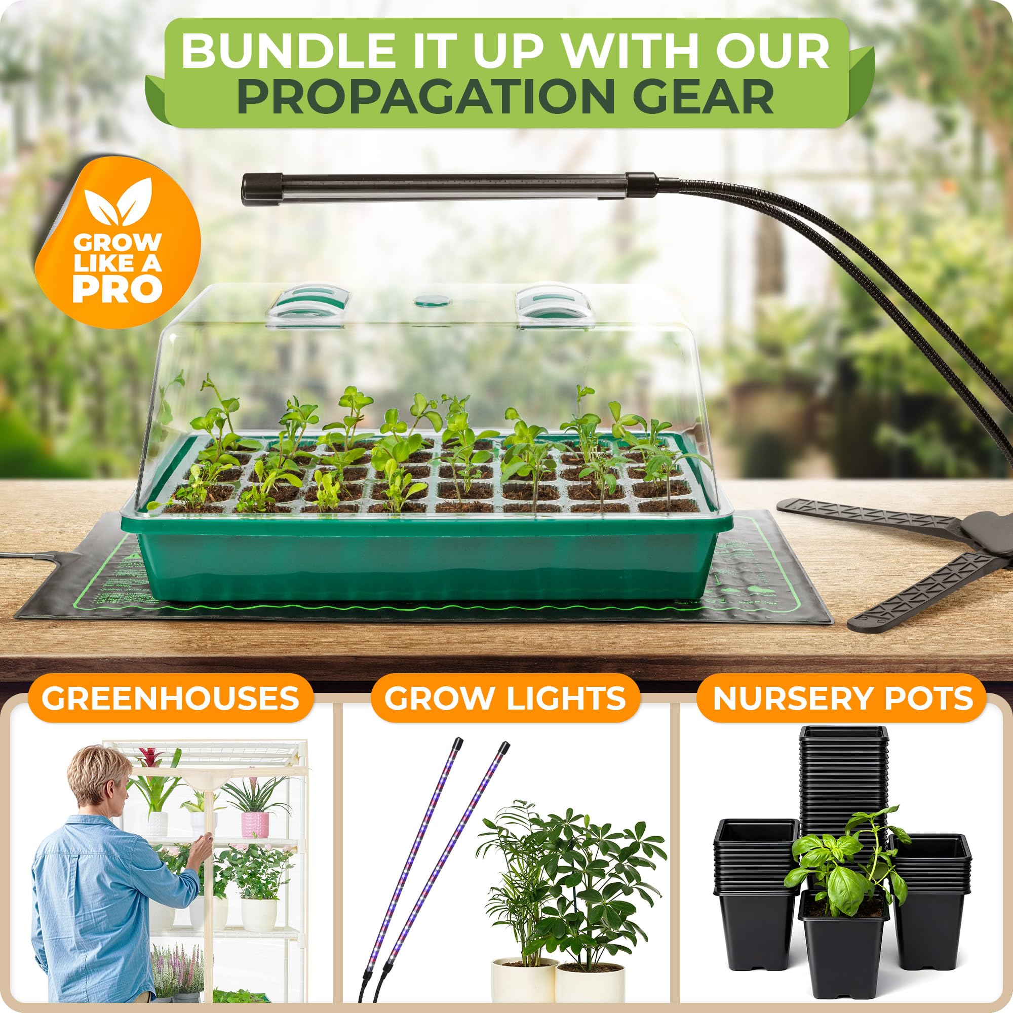 CARPATHEN complete compact indoor seed starter system in use