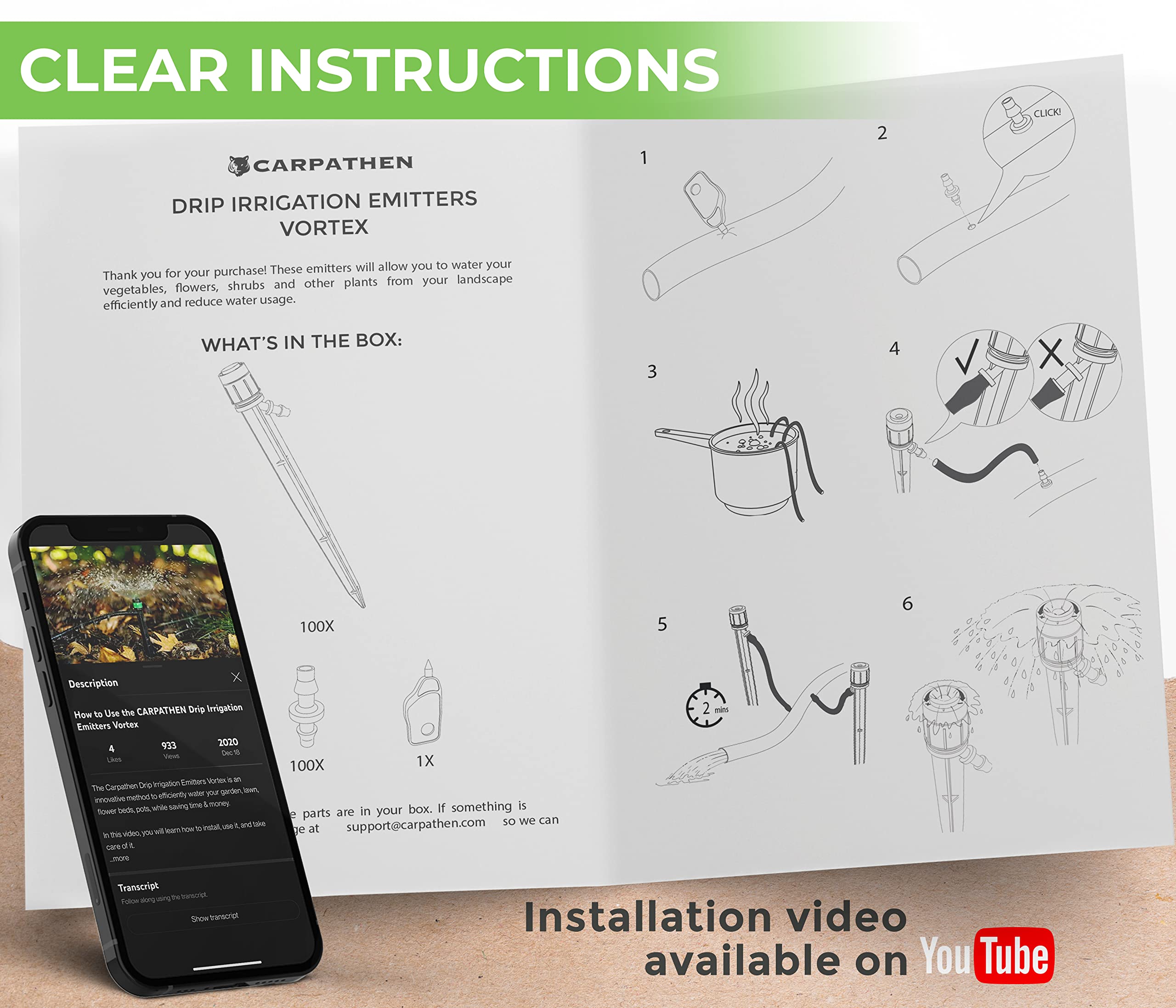 CARPATHEN detachable bubbler heads simplify cleaning and maintenance.