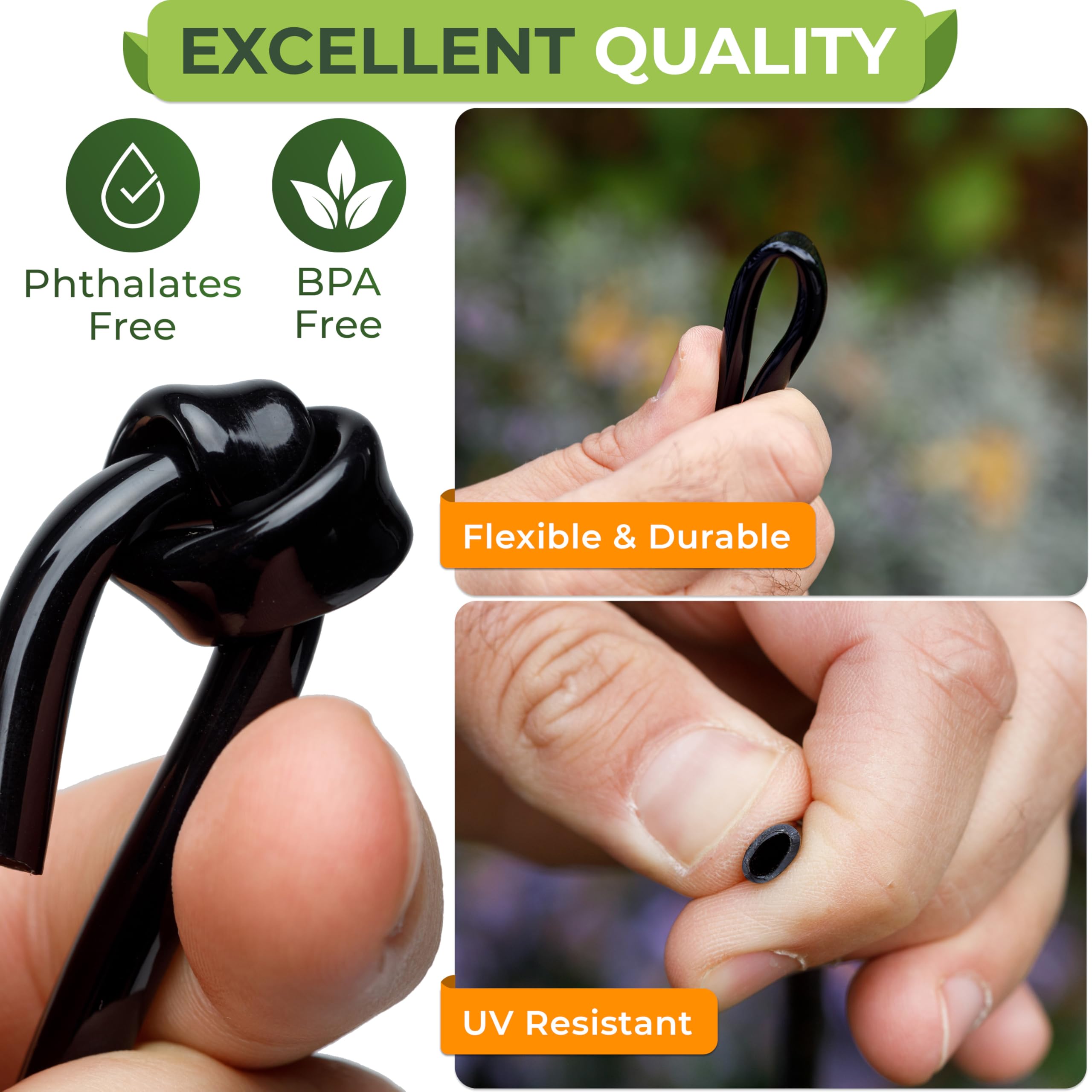 CARPATHEN distribution tubing branching to emitters for customizable watering.