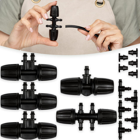 CARPATHEN drip irrigation fittings kit with 5/16 to 1/4 inch connectors for precise watering