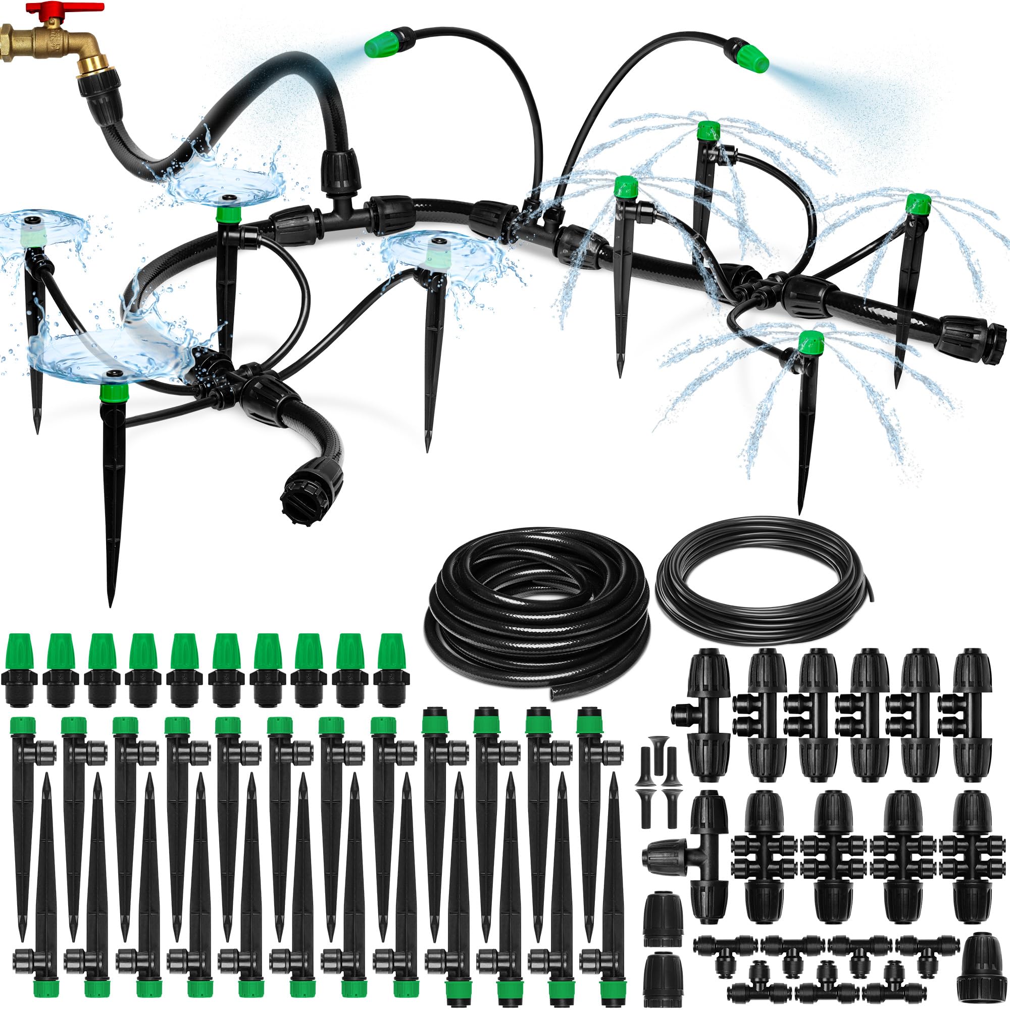 Carpathen drip irrigation kit emitter close-up showing precise watering for healthy plants