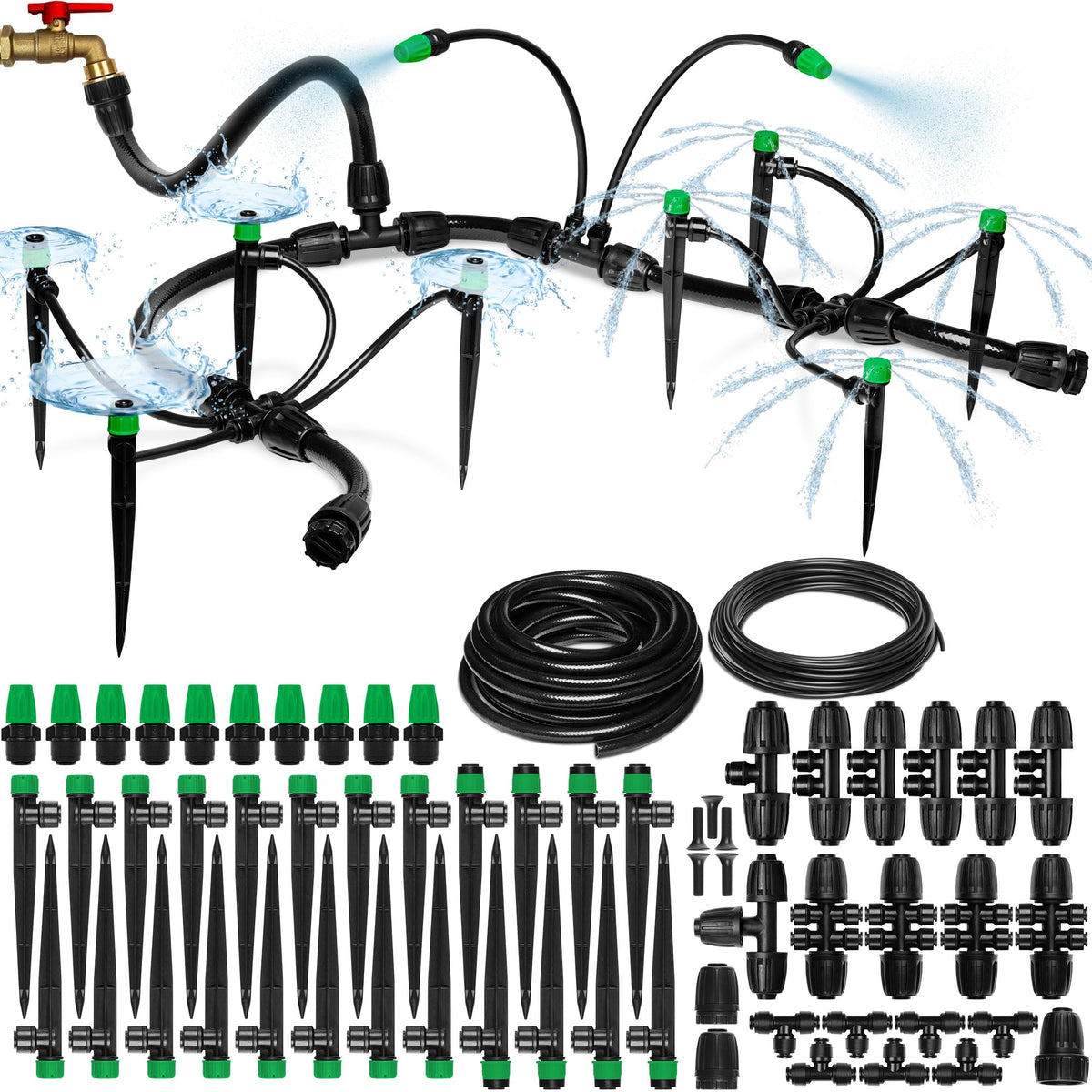 Carpathen drip irrigation kit emitter close-up showing precise watering for healthy plants