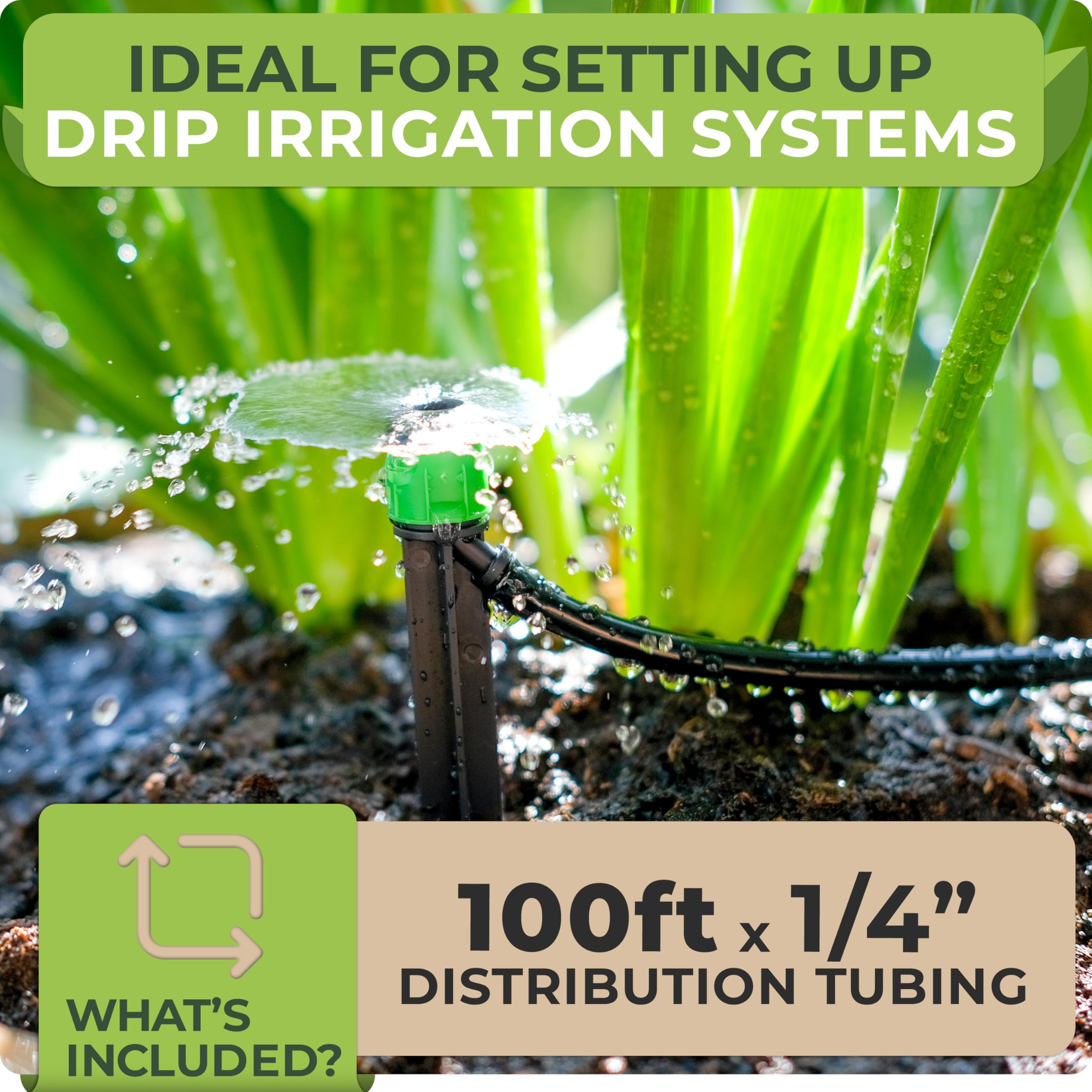 CARPATHEN drip system assembly shows connectors for flexible watering options.