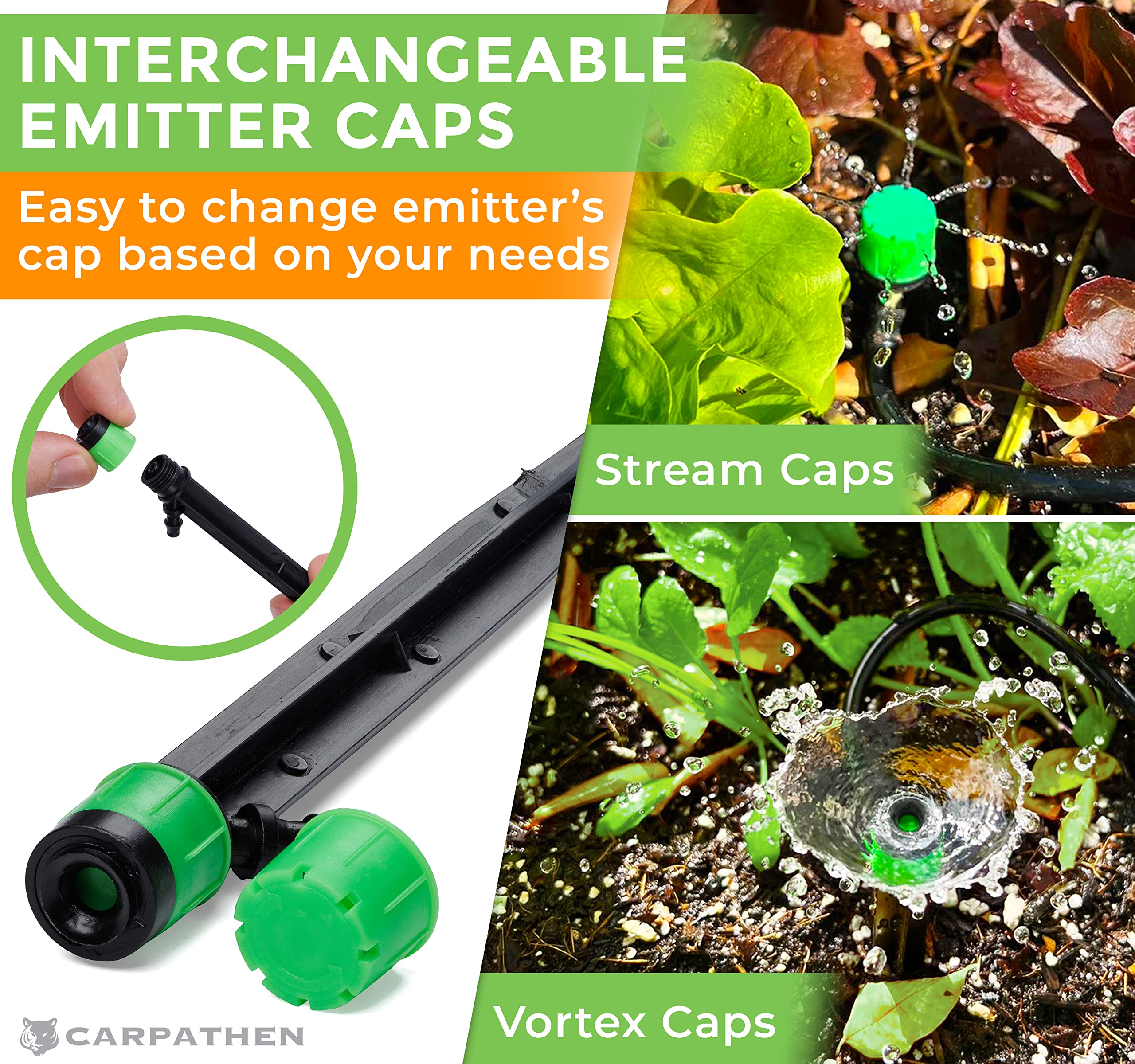 CARPATHEN irrigation sprinkler heads with adjustable spray patterns