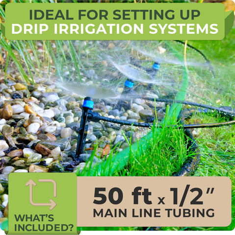Carpathen push-to-connect irrigation tubing for quick setup.