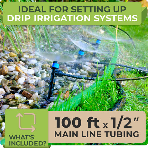 Carpathen quick-connect assembly enables easy, tool-free drip irrigation setup.
