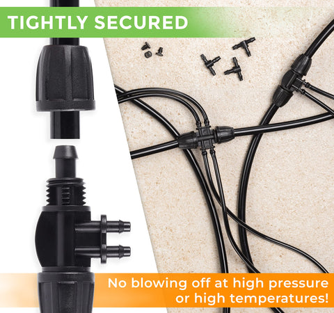 CARPATHEN 1/4 inch tee splitter expands drip lines efficiently