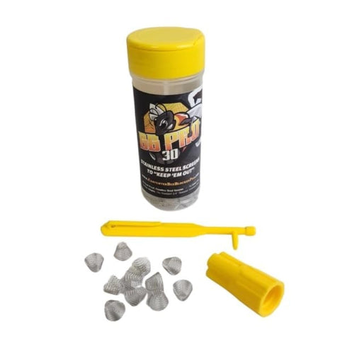 BB PRO carpenter bee traps outside kit, showing durable stainless steel mesh for fast sealing.