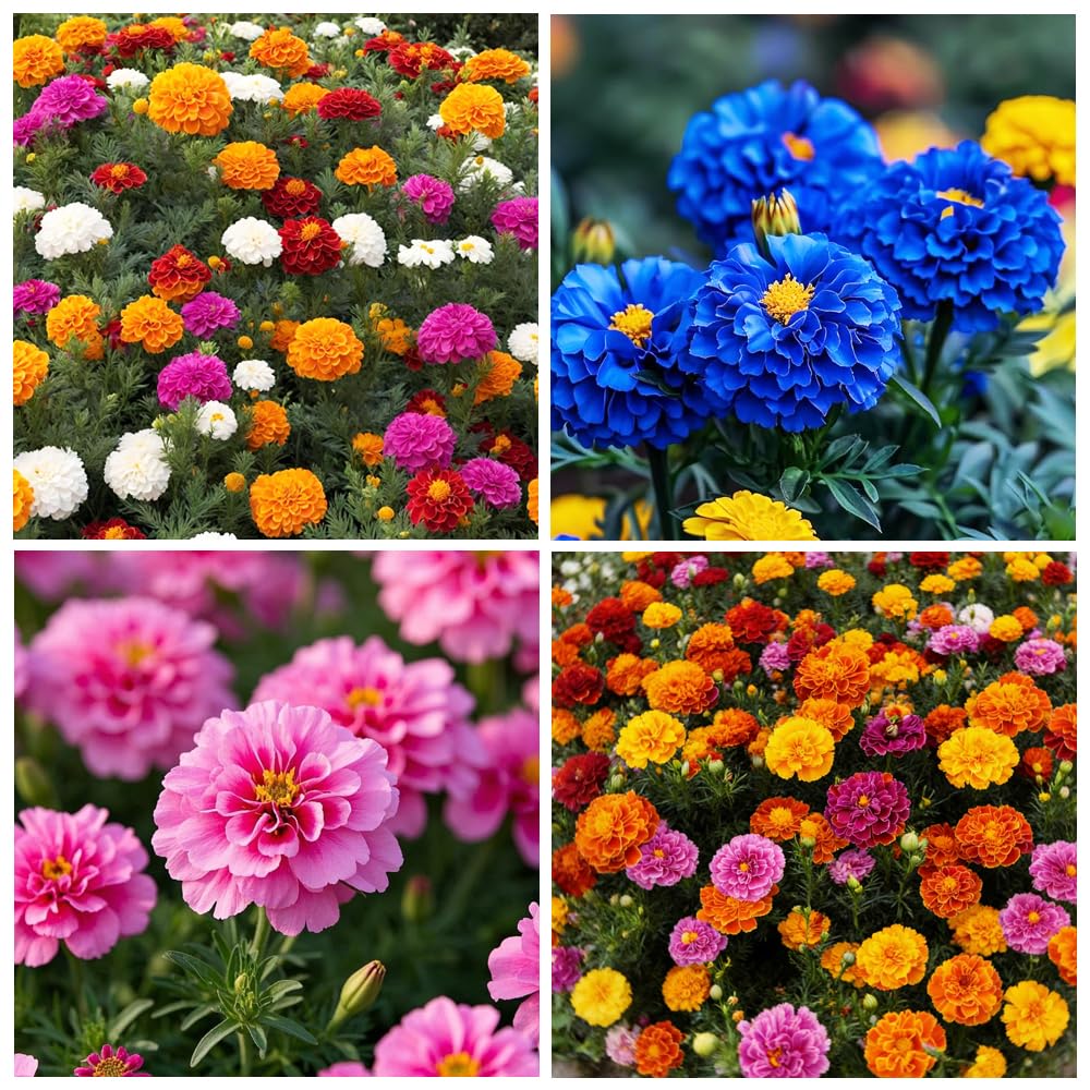 Carpet Creeping French marigold seeds thrive in containers for small-space decorating.