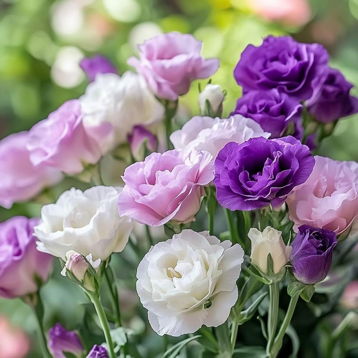 Carpet Creeping lisianthus border bloom display enhances garden edges with vibrant color.