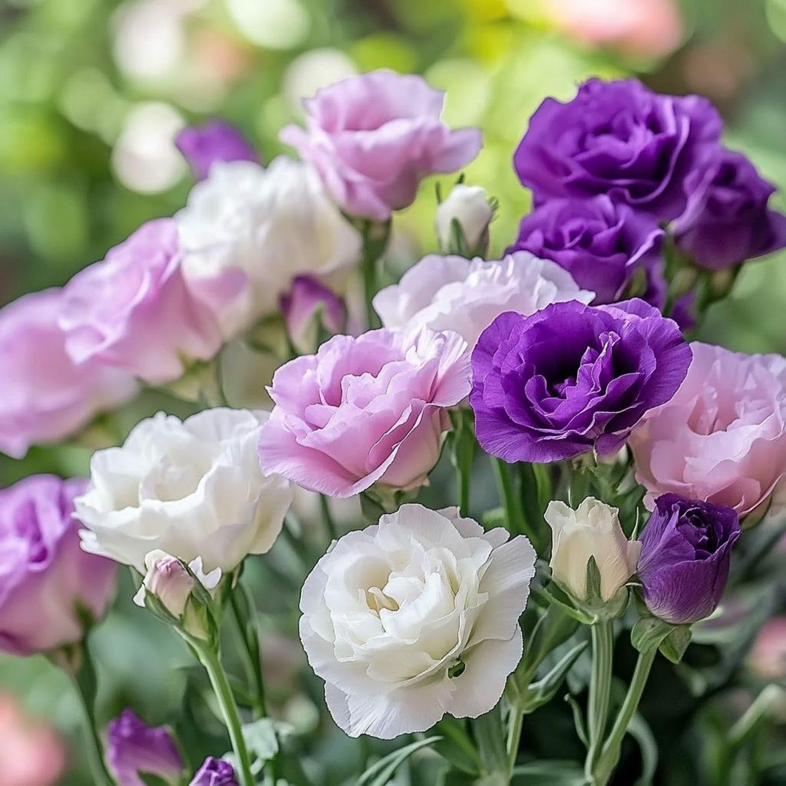 Carpet Creeping lisianthus bouquet-ready blooms for long-lasting arrangements.