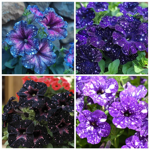 Carpet Creeping Night Sky petunia seeds close-up for vibrant blooms