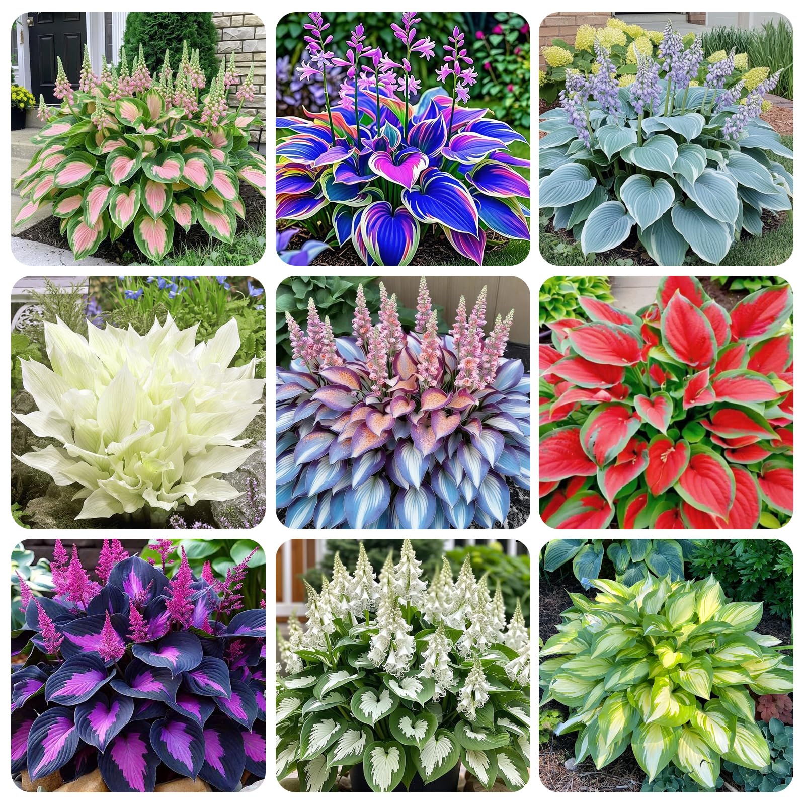 Carpet Creeping premium hosta seeds pack – close-up of glossy leaves ideal for shady outdoor planting.