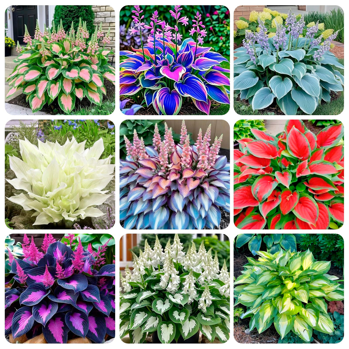 Carpet Creeping premium hosta seeds pack – close-up of glossy leaves ideal for shady outdoor planting.