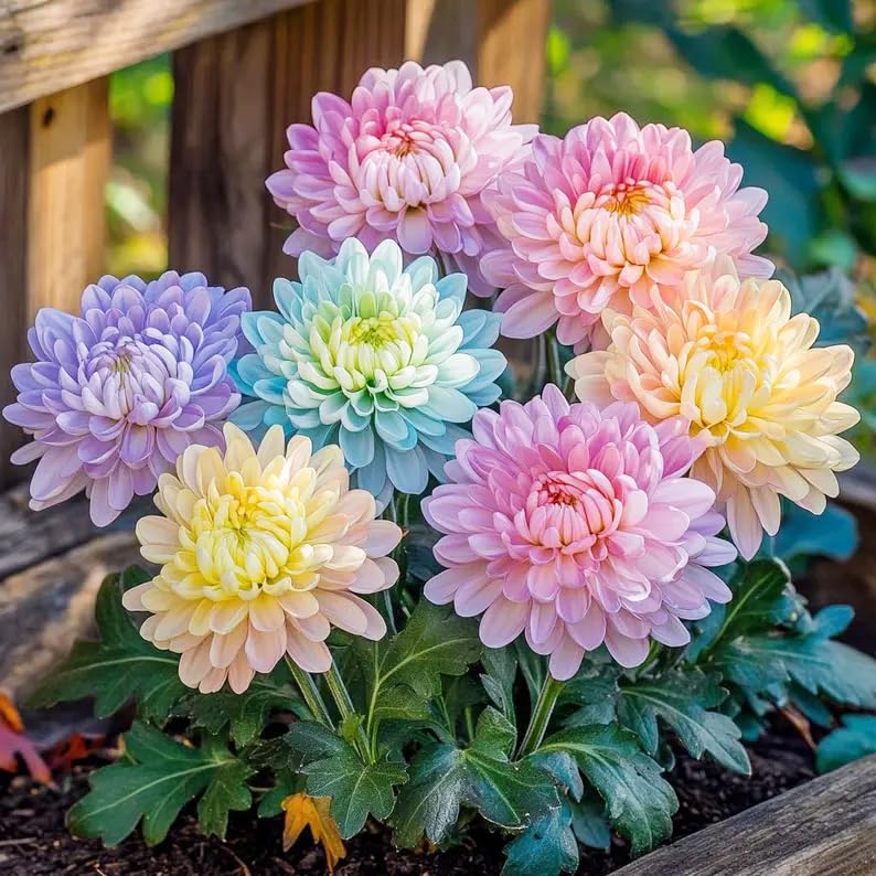 Carpet Creeping Rainbow Chrysanthemum Seeds colorful bloom variety for beds