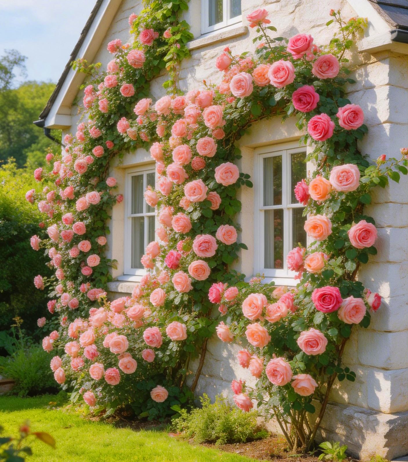 Carpet Creeping rose seeds show vibrant buds for early-season interest.