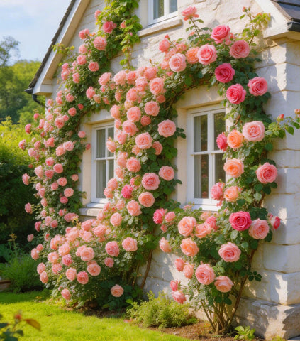 Carpet Creeping rose seeds show vibrant buds for early-season interest.