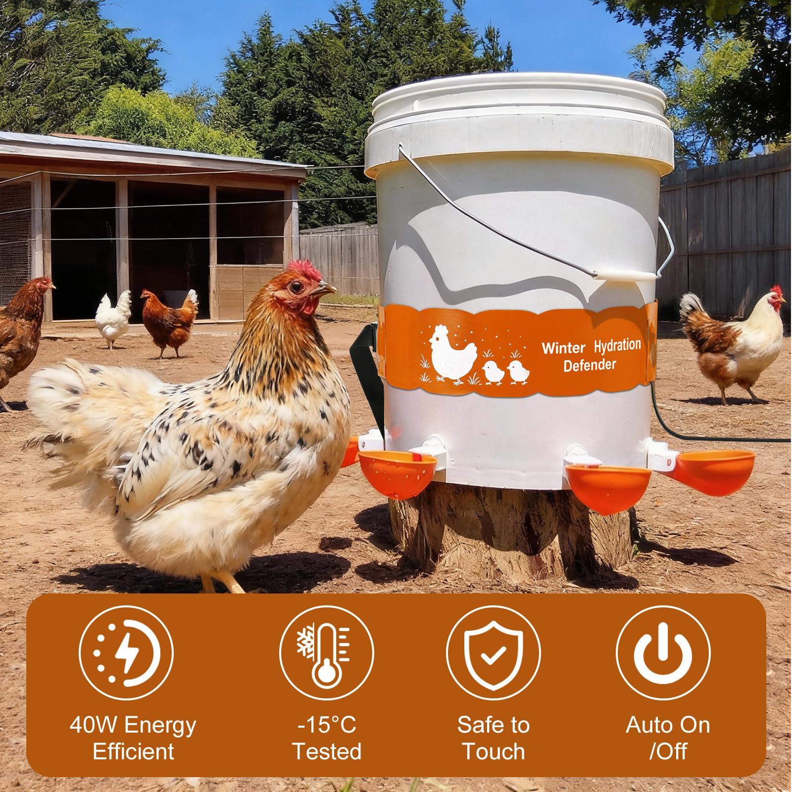 Carpower waterer strap with a 6-foot cord enables quick setup