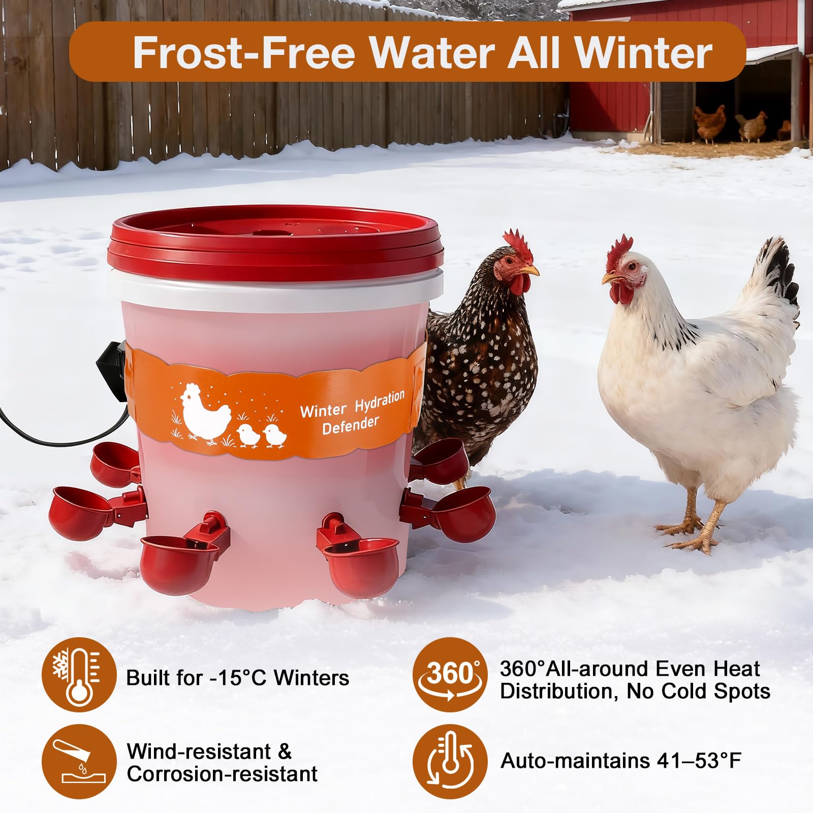 Carpower strap provides consistent heat distribution in cold coop conditions