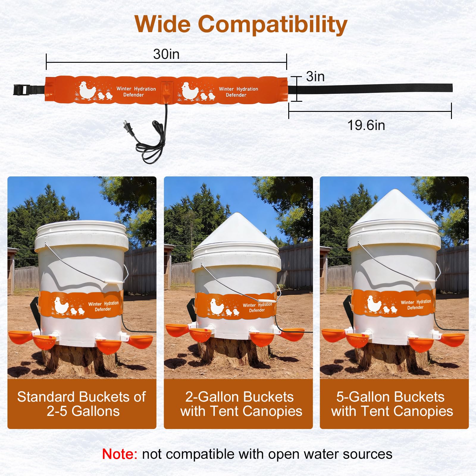 Carpower thermostat waterer strap demonstrates temperature control for poultry hydration