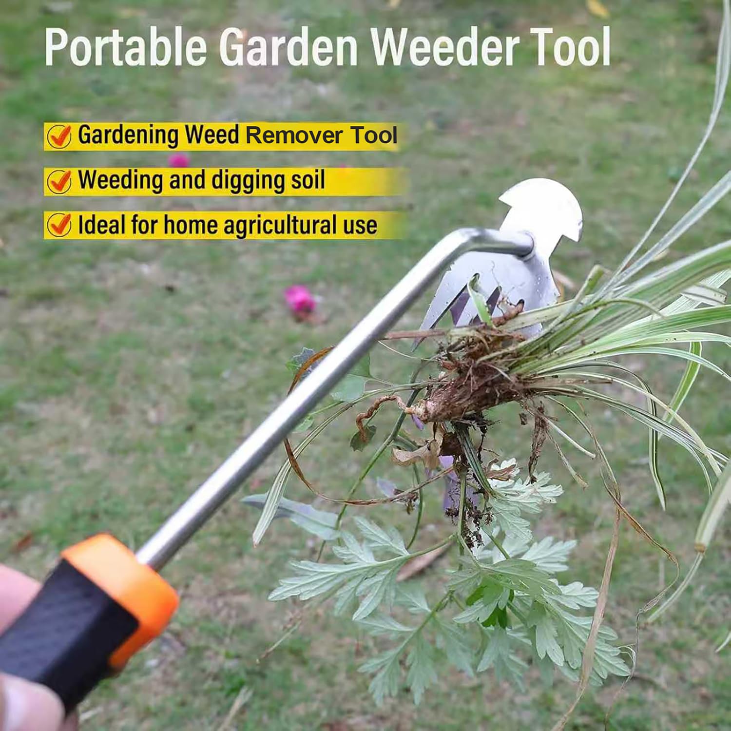 Carrie Rowe Weed Remover Tool multi-functional for weeding and soil work.