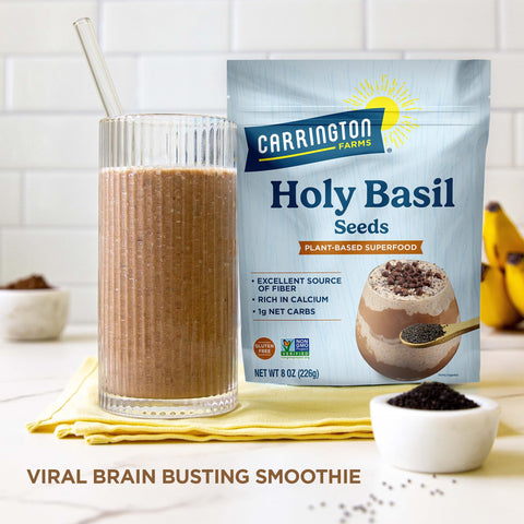 Carrington Farms Holy Basil Seeds are calcium-rich for daily minerals.
