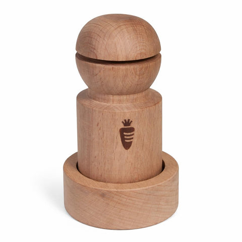 Carrot Design newspaper pot maker handle roll forms biodegradable seed pots.