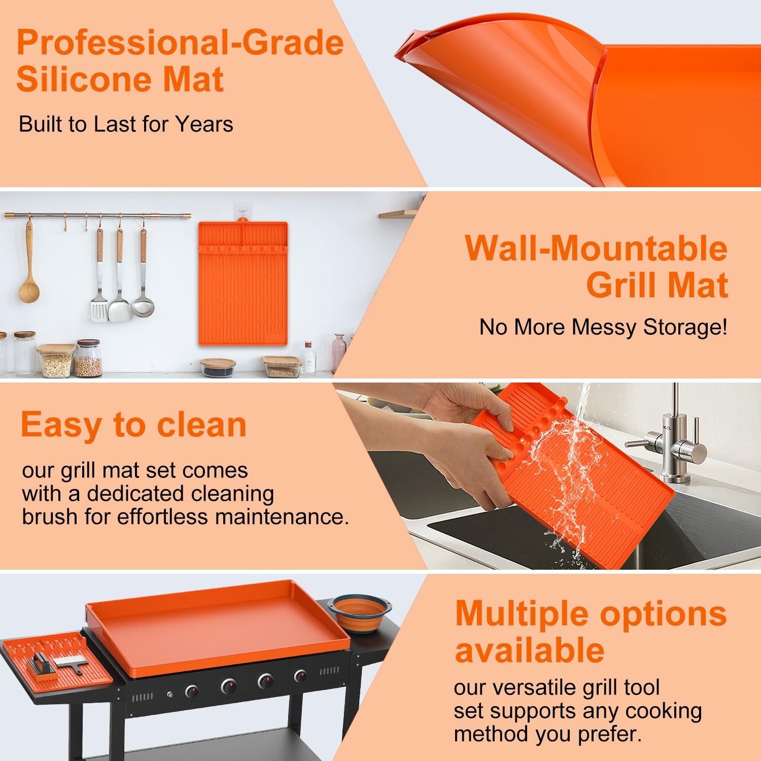 Carry360 edge-design griddle mat wrapped around the cooking surface for full protection.