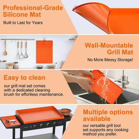 Carry360 edge-design griddle mat wrapped around the cooking surface for full protection.
