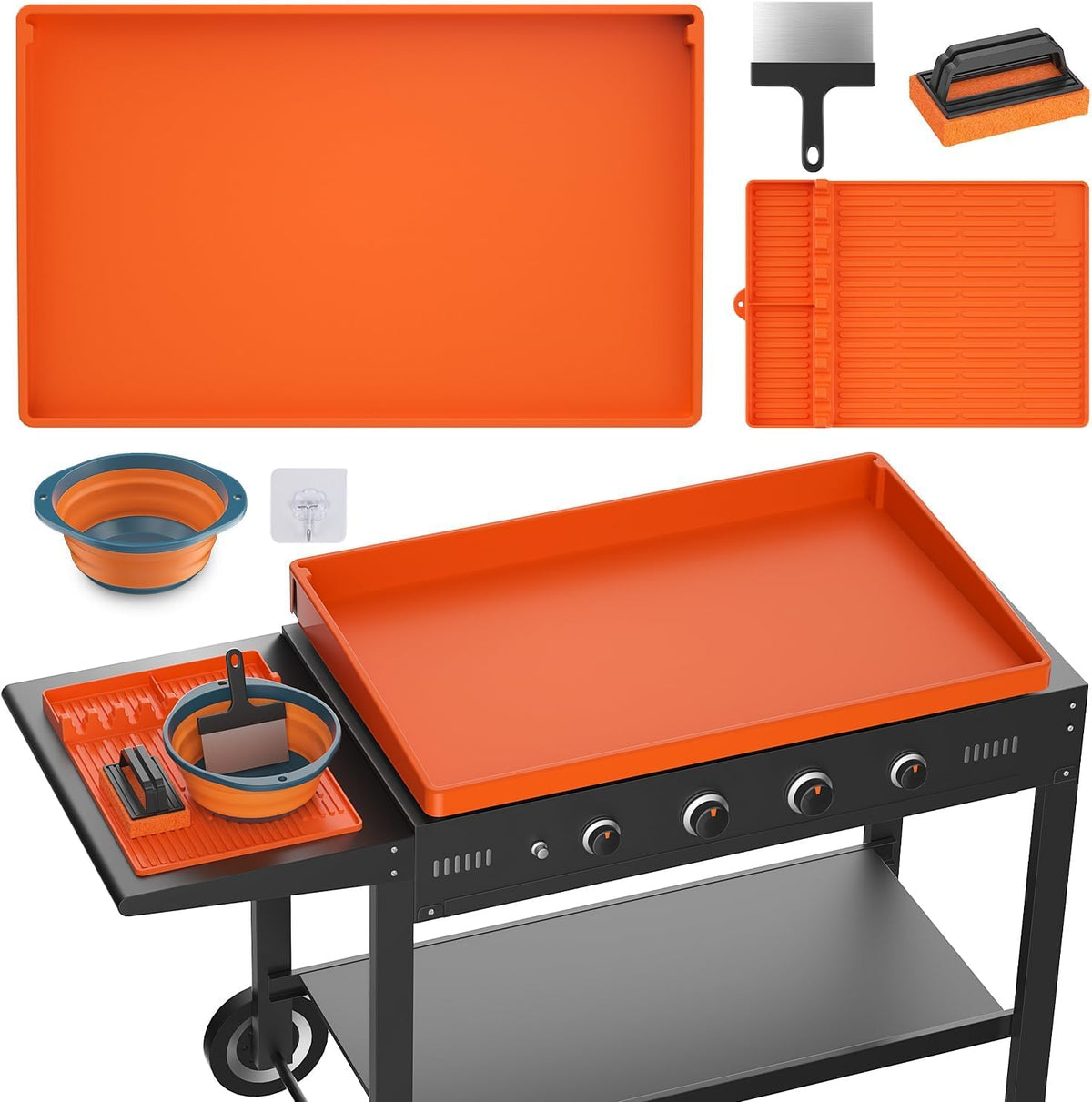 Carry360 silicone griddle cover on a 36-inch Blackstone, protecting the surface from dust and moisture.