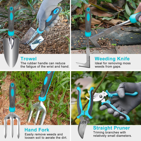 Carsolt garden tote bag keeps tools organized with durable storage pockets.
